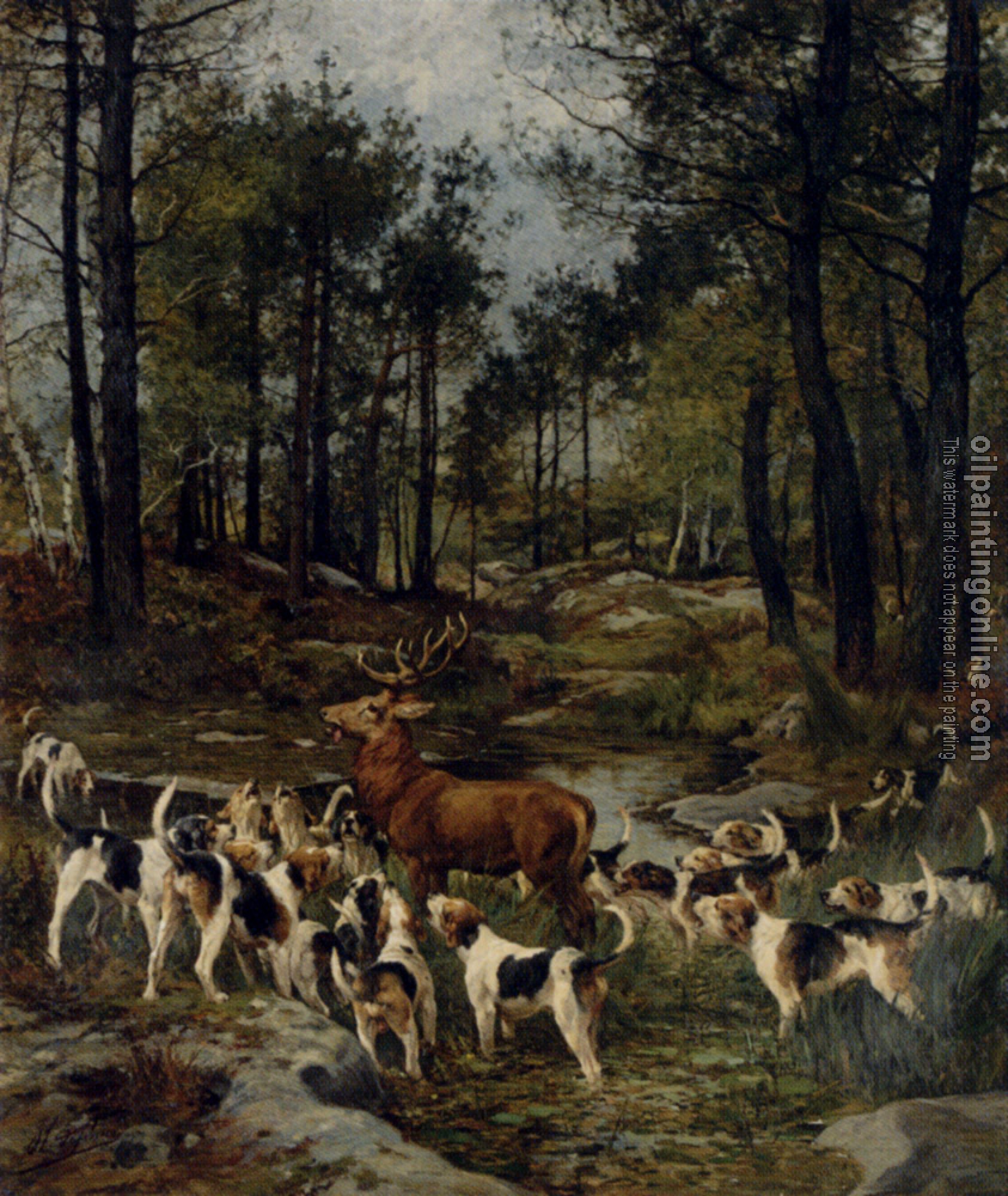 Penne, Charles Olivier De - the deer hunt